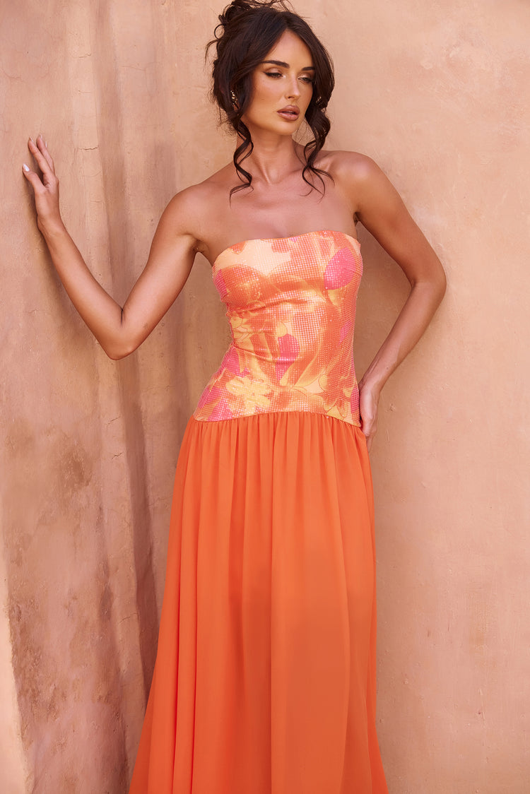 Sunset Breeze Maxi Dress - Tangerine for women