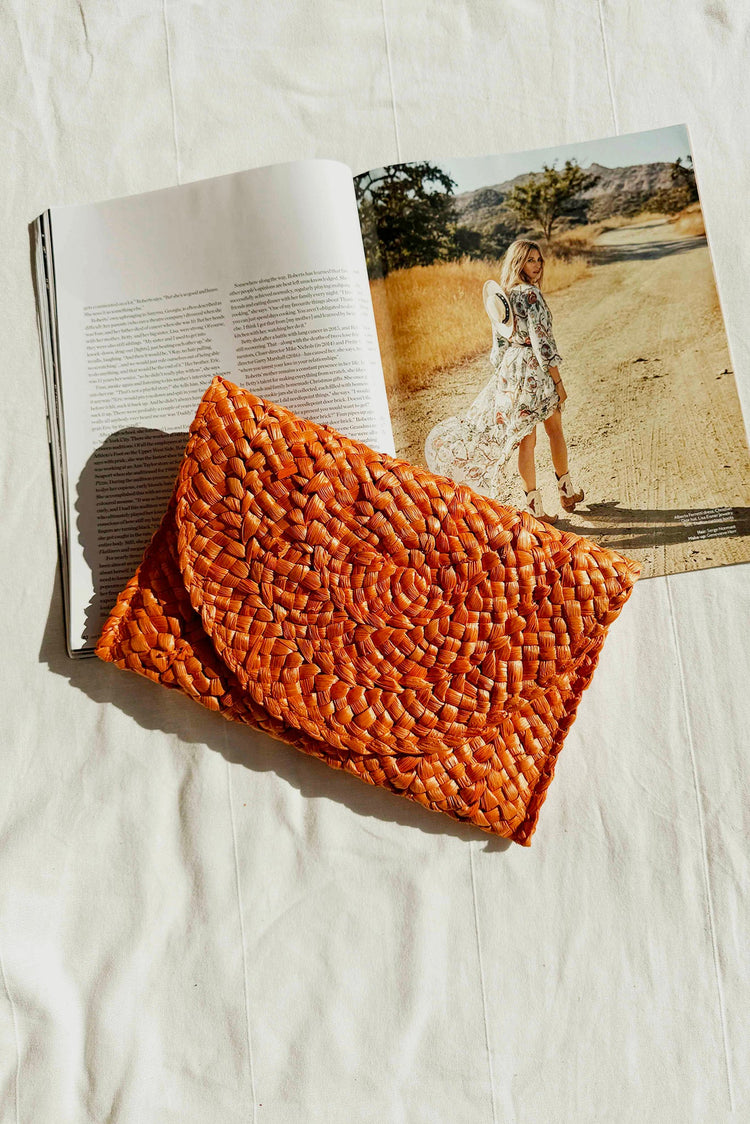 Sunset Meadow Clutch Bag - Orange for women