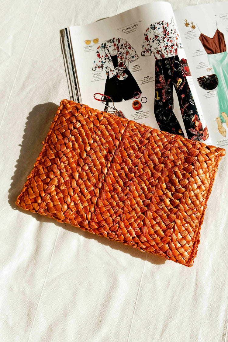 Sunset Meadow Clutch Bag - Orange for women