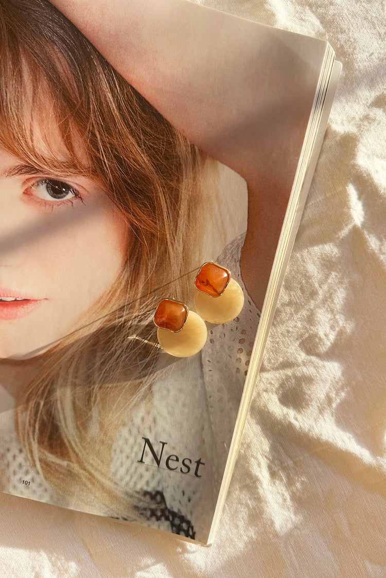 Sunset Reverie Earrings - Beige for women