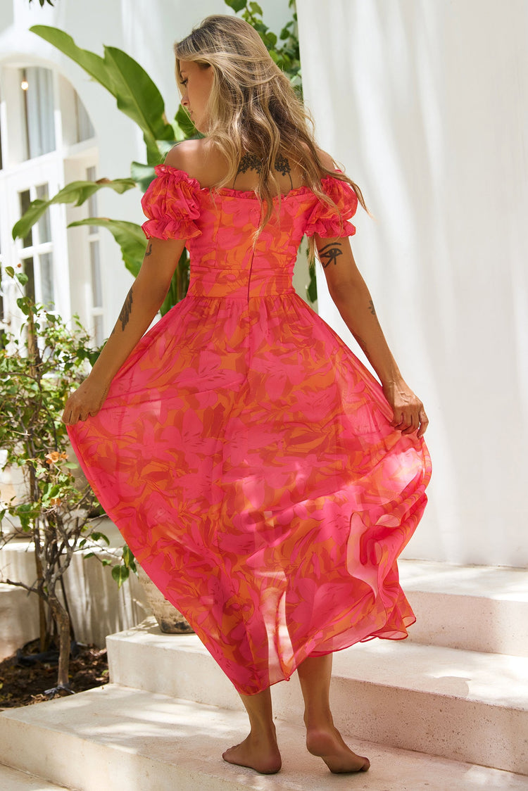 Sunset Serenade Maxi Dress - Pink Multi for women