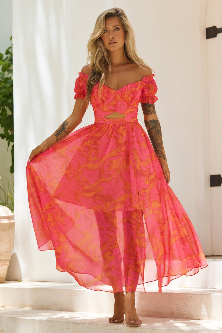 Sunset Serenade Maxi Dress - Pink Multi for women
