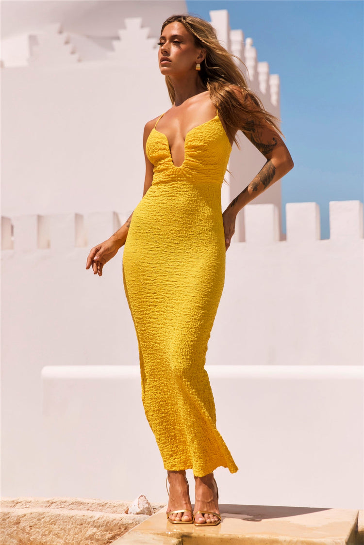 Sweet Talk Midi Dress - Yellow for women