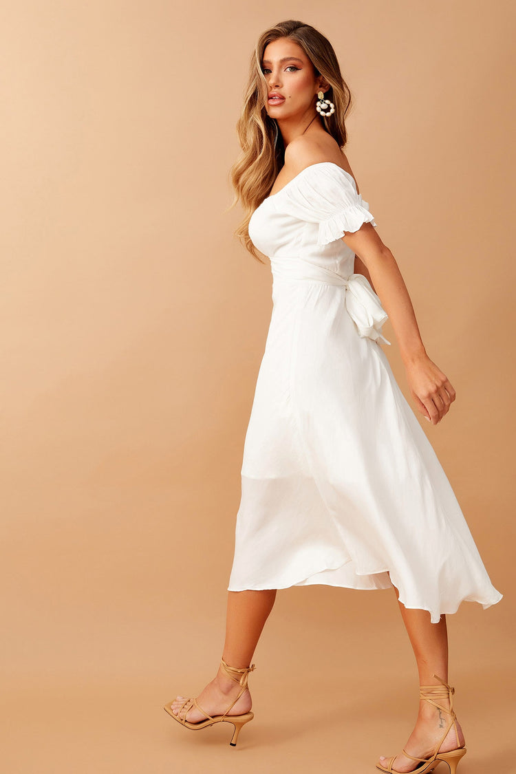 Swing Dancin' Midi Dress - Off White for women