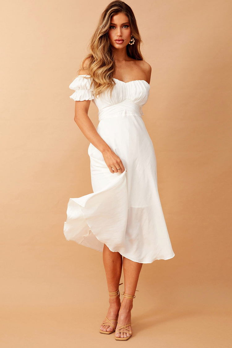 Swing Dancin' Midi Dress - Off White for women
