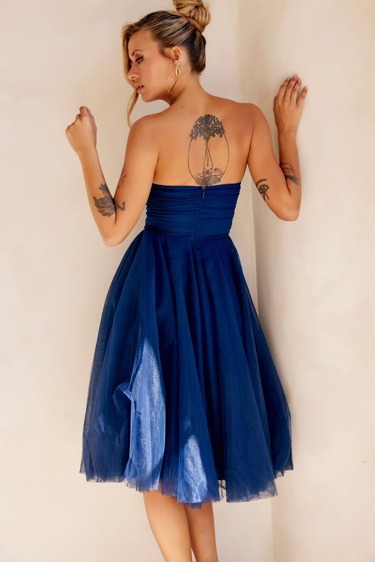Swingin' It Midi Dress - Navy for women