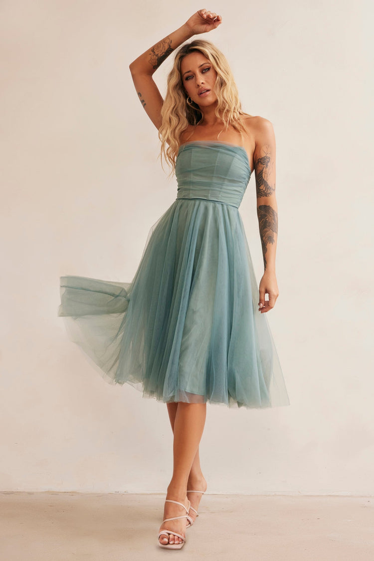Swingin' It Midi Dress - Sage for women
