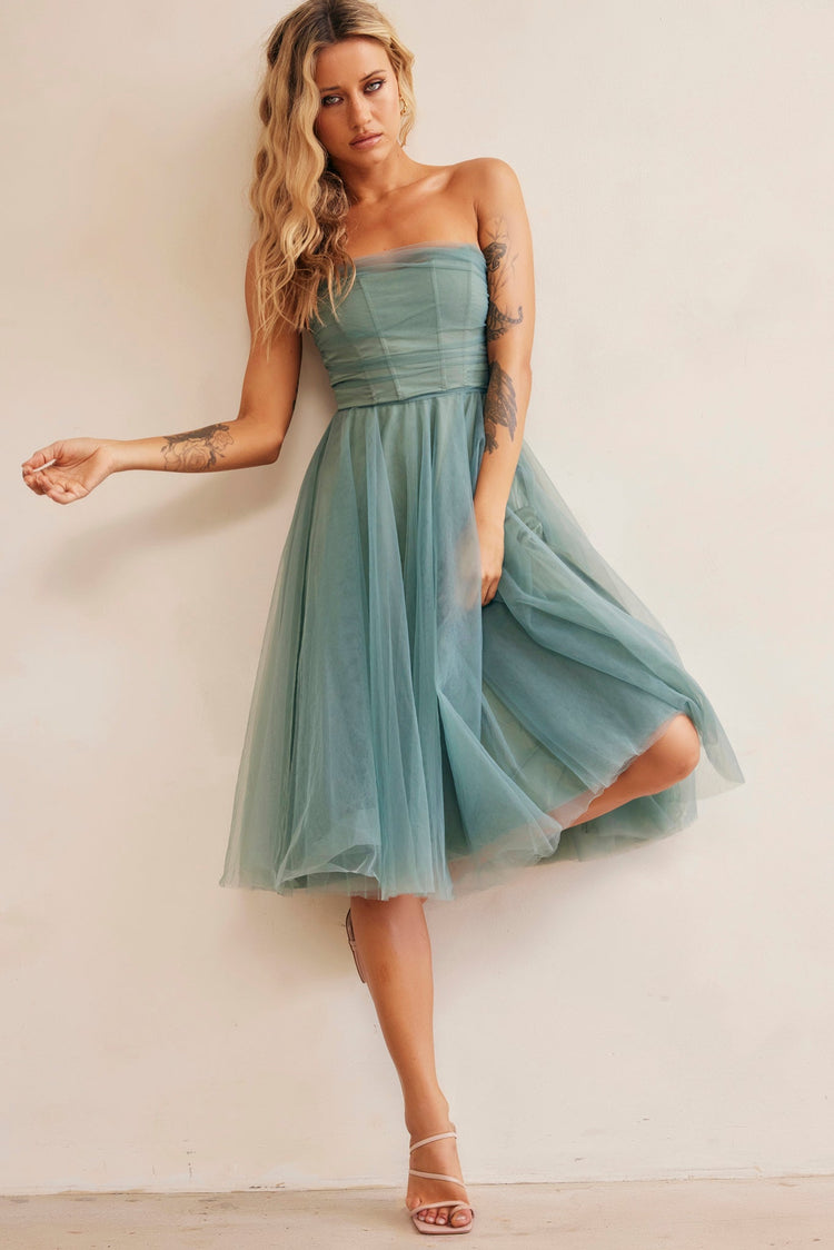 Swingin' It Midi Dress - Sage for women