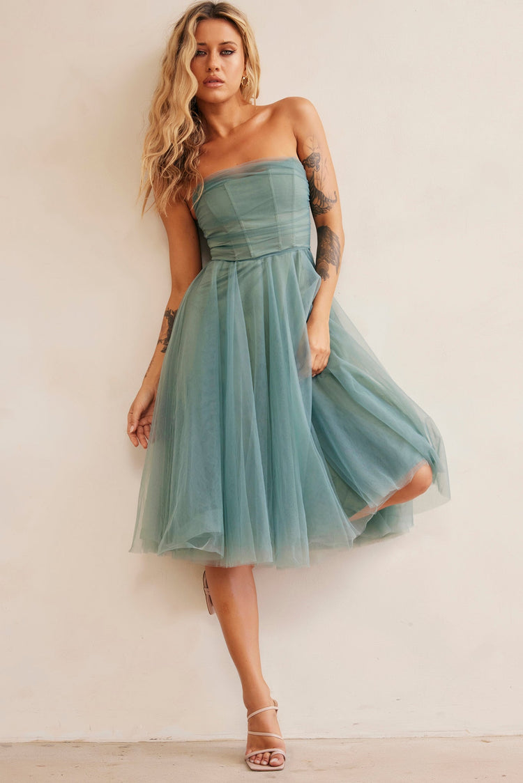 Swingin' It Midi Dress - Sage for women