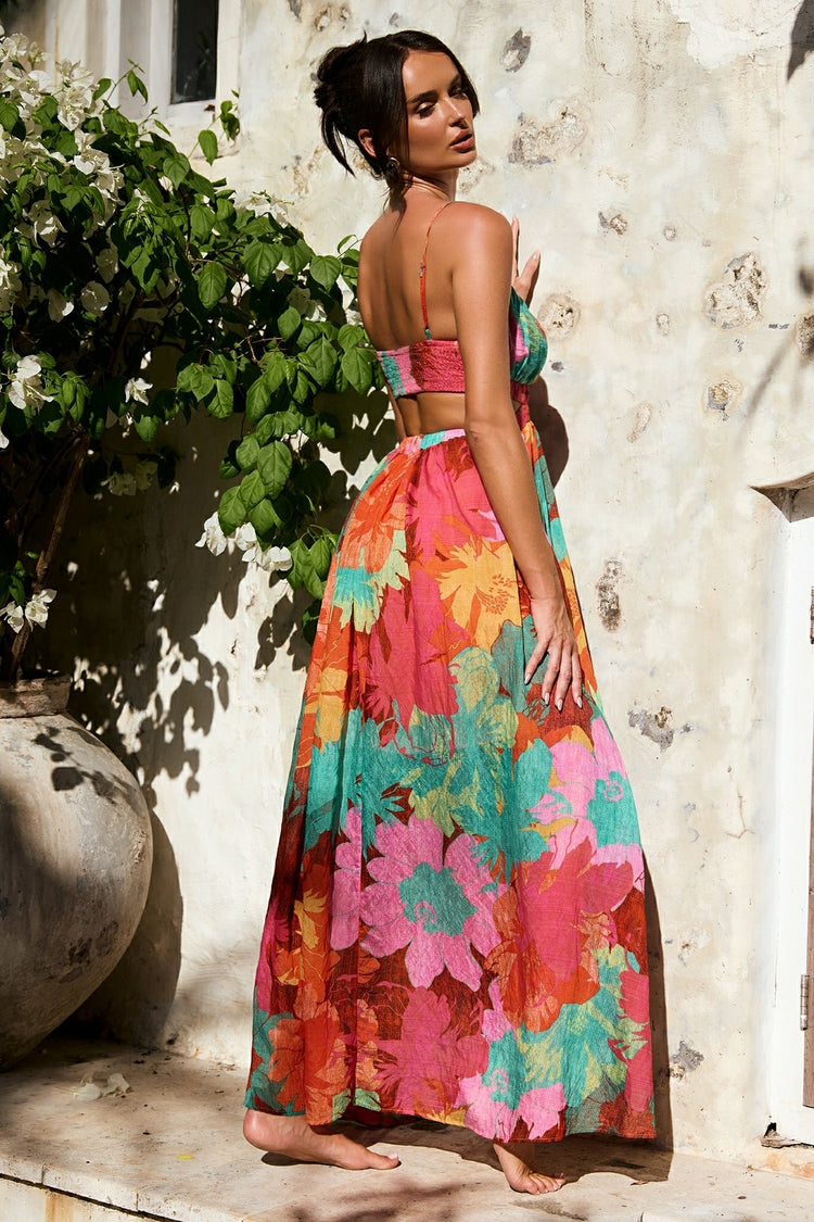 Taking It Maxi Dress - Orange Multi for women