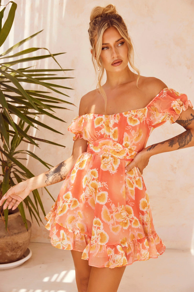 Tropic Like It's Hot Dress - Orange for women