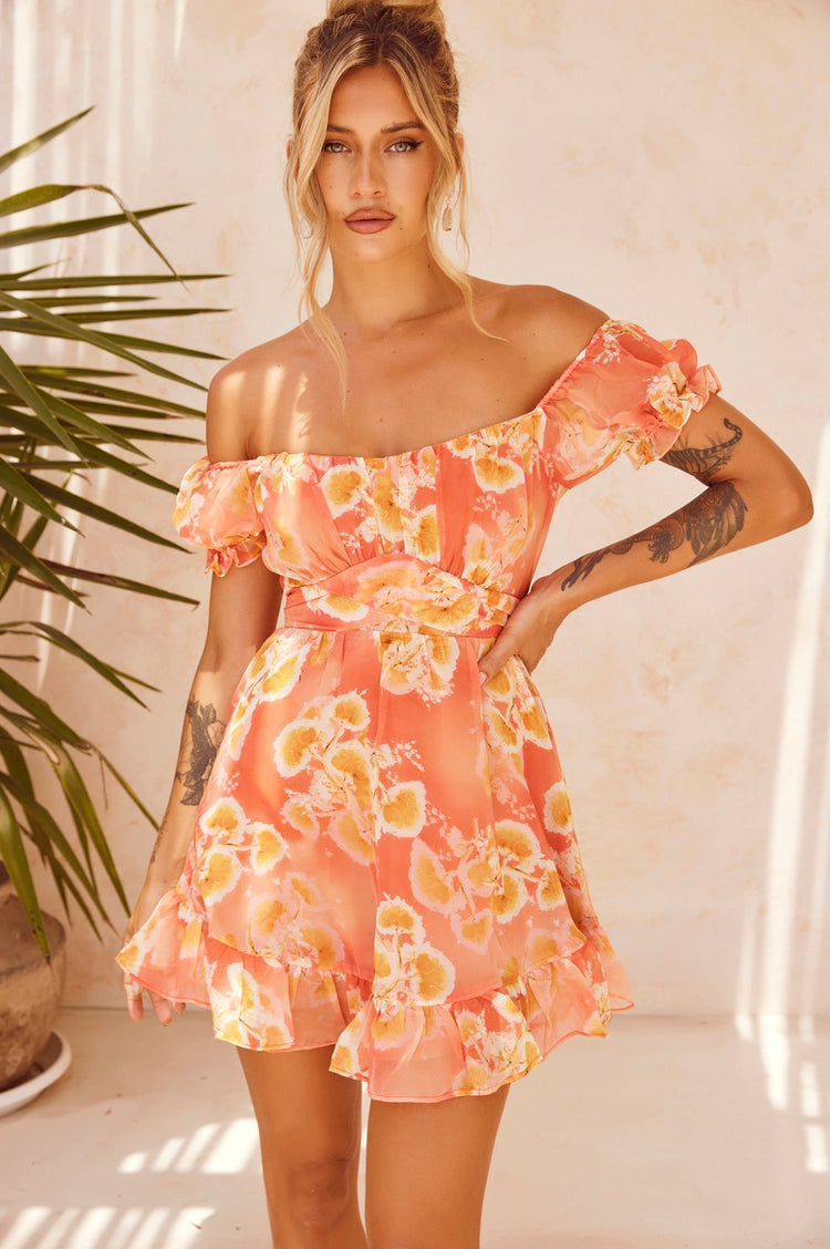 Tropic Like It's Hot Dress - Orange for women