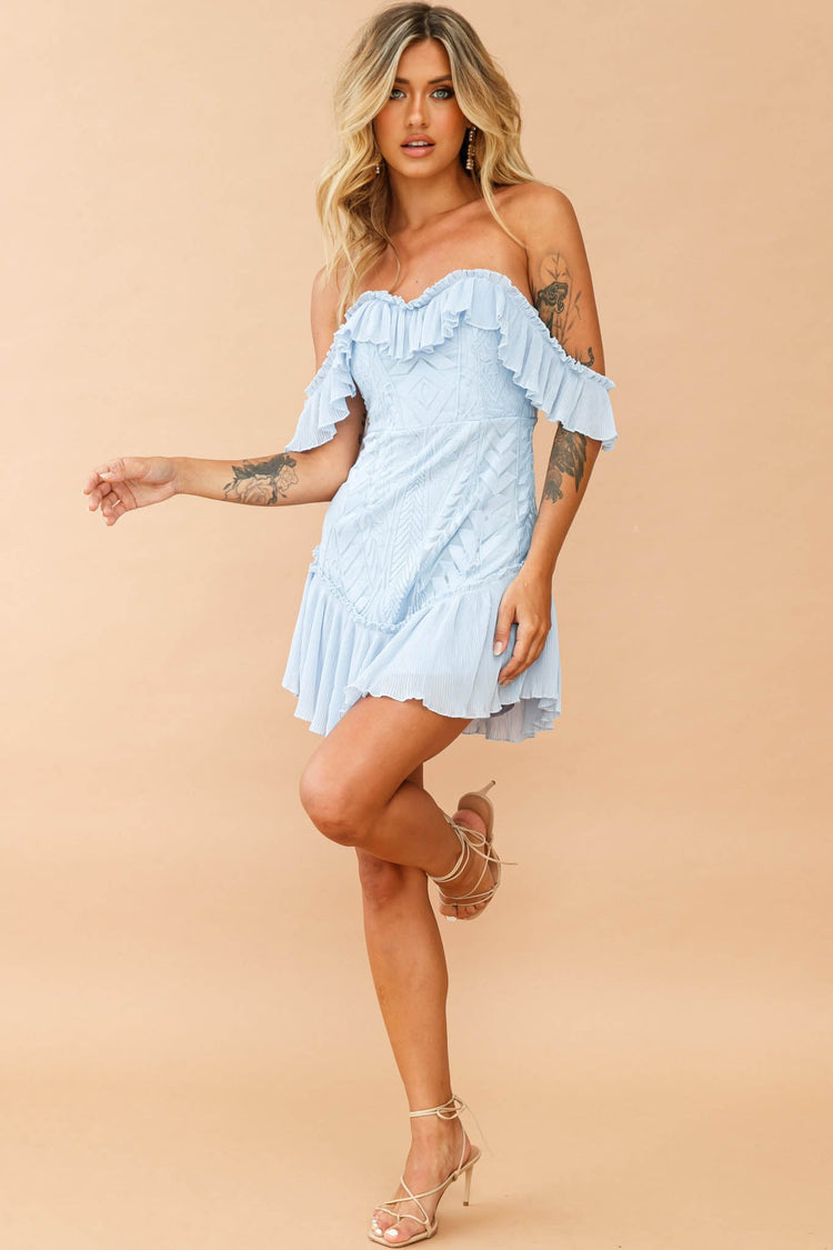 Venetian Summer Dress - Steel Blue for women