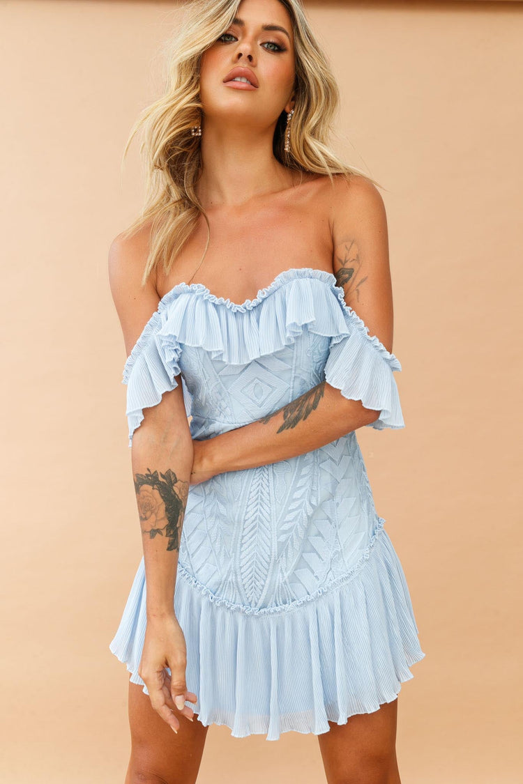 Venetian Summer Dress - Steel Blue for women