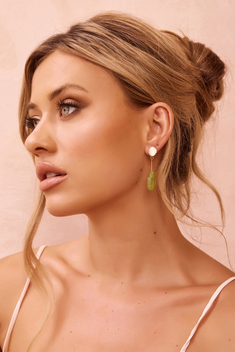 Verdant Whispers Earrings - Olive for women