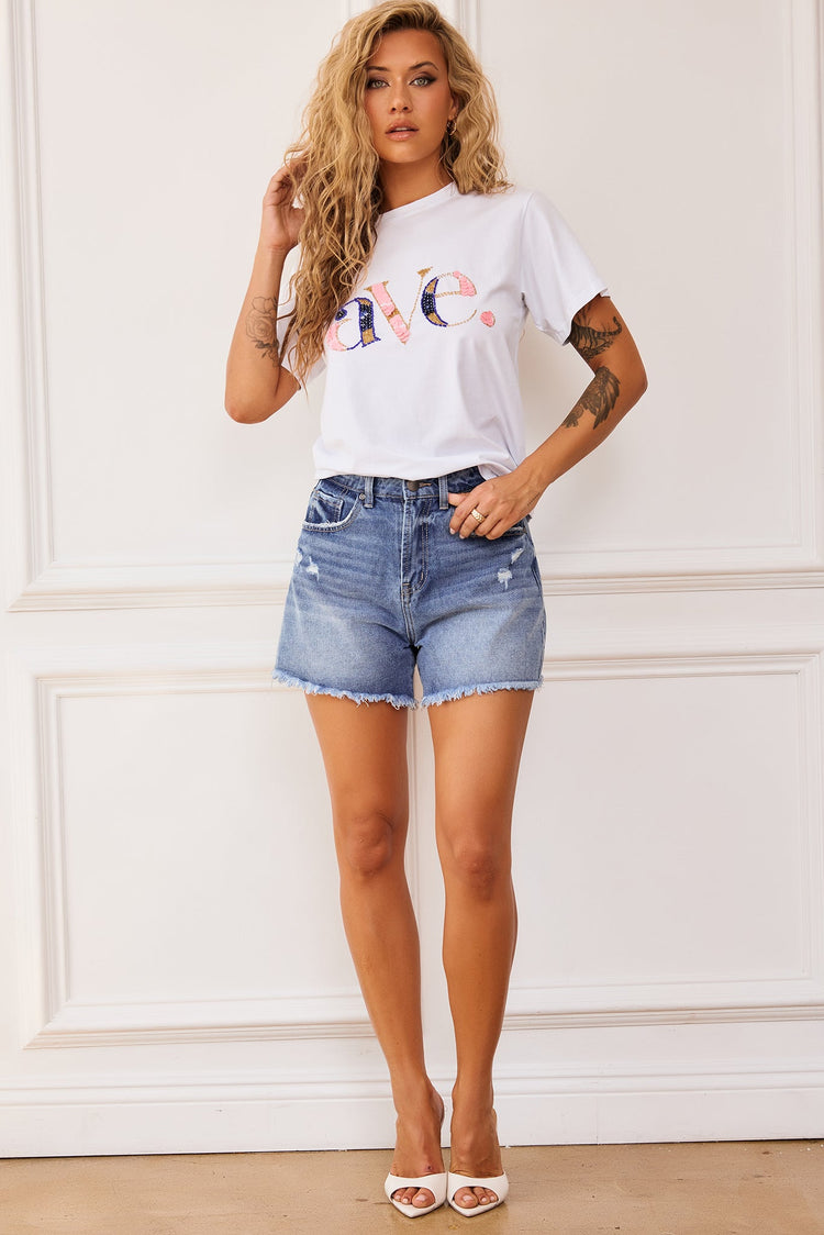 Zander Denim Shorts - Blue for women