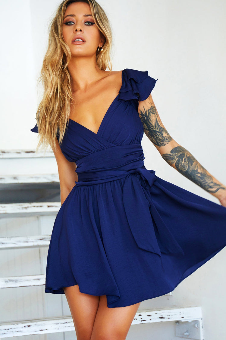 Fairytale Ending Mini Dress - Navy DRESSES Sage and Paije