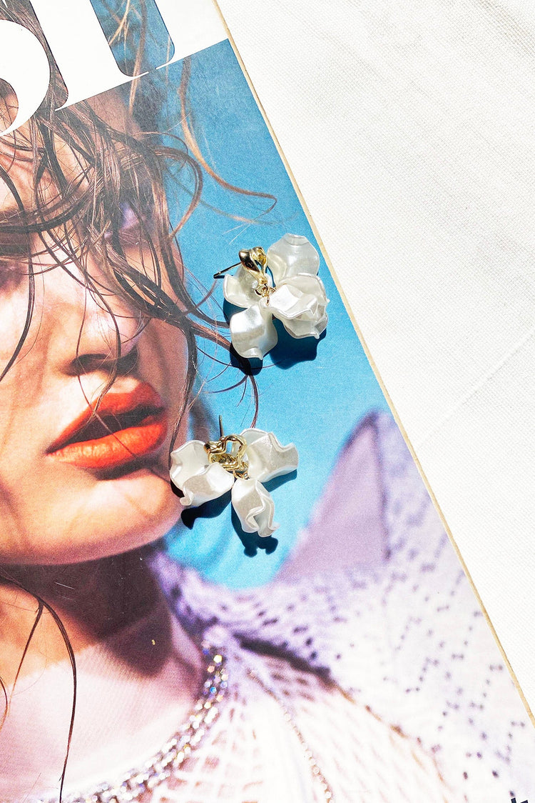 Magnolia White Earrings - White ACCESSORIES Sage and Paije