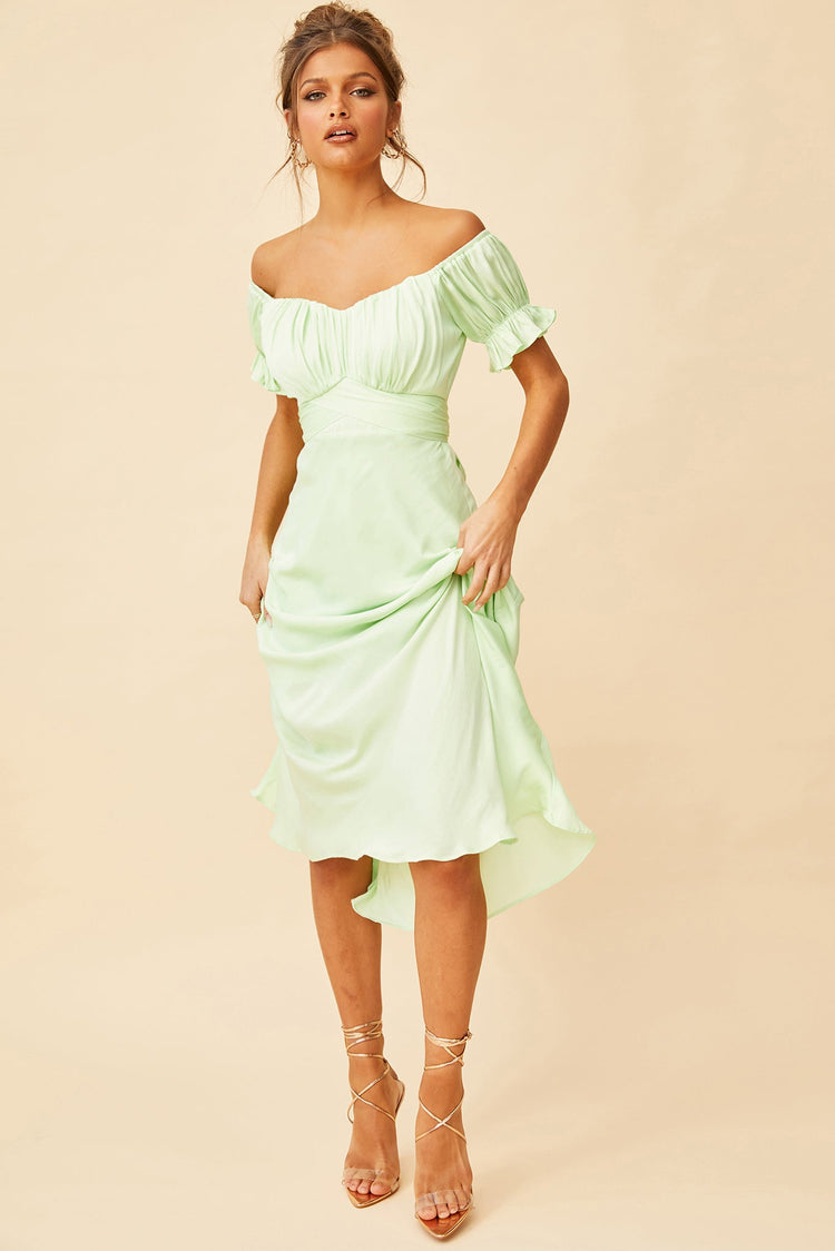 Swing Dancin' Midi Dress - Green DRESSES Sage and Paije