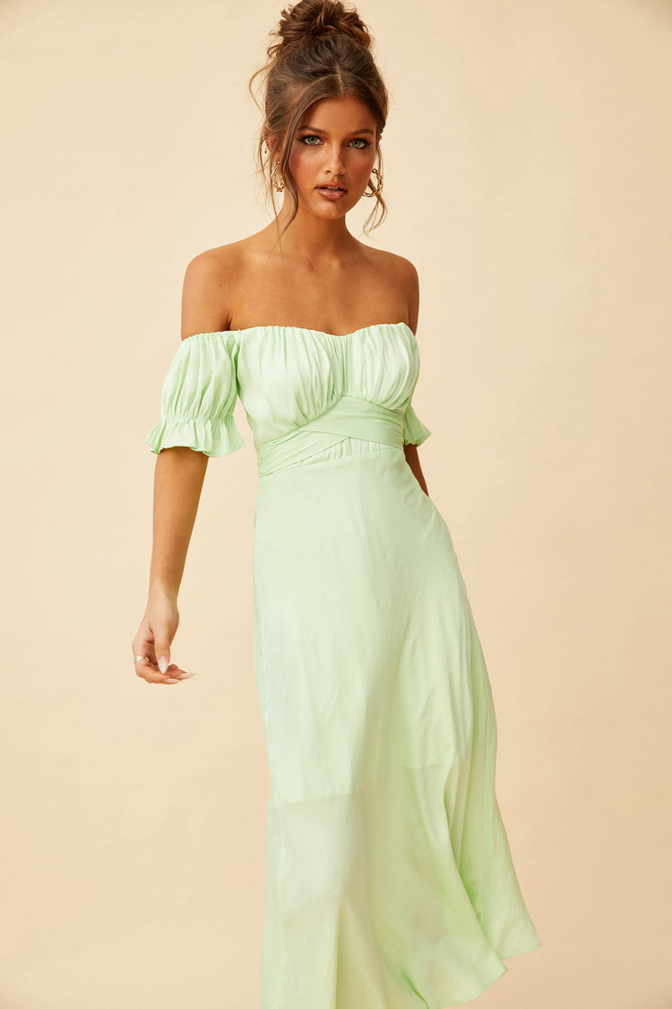 Swing Dancin' Midi Dress - Green DRESSES Sage and Paije