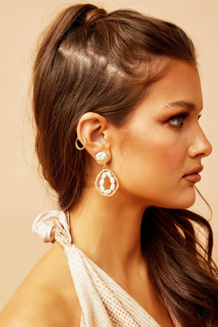 Fresh Breeze Earrings - Gold White ACCESSORIES Sage and Paije