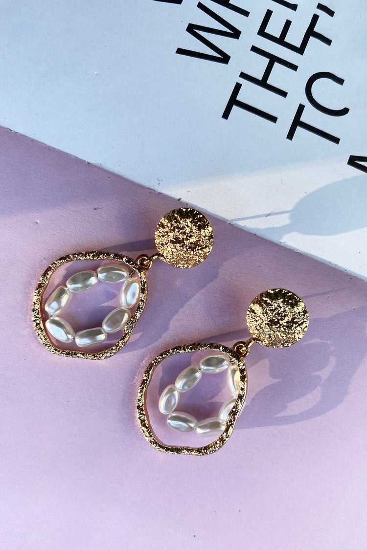 Fresh Breeze Earrings - Gold White ACCESSORIES Sage and Paije