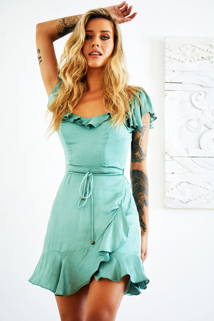 Swing Around Mini Dress - Sage DRESSES Sage and Paije
