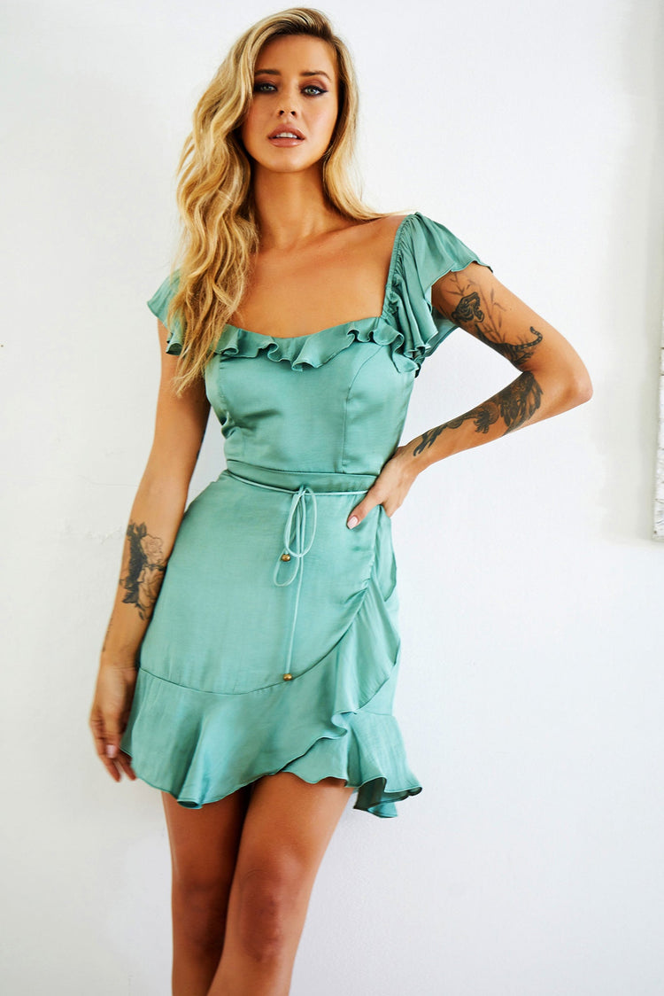 Swing Around Mini Dress - Sage DRESSES Sage and Paije