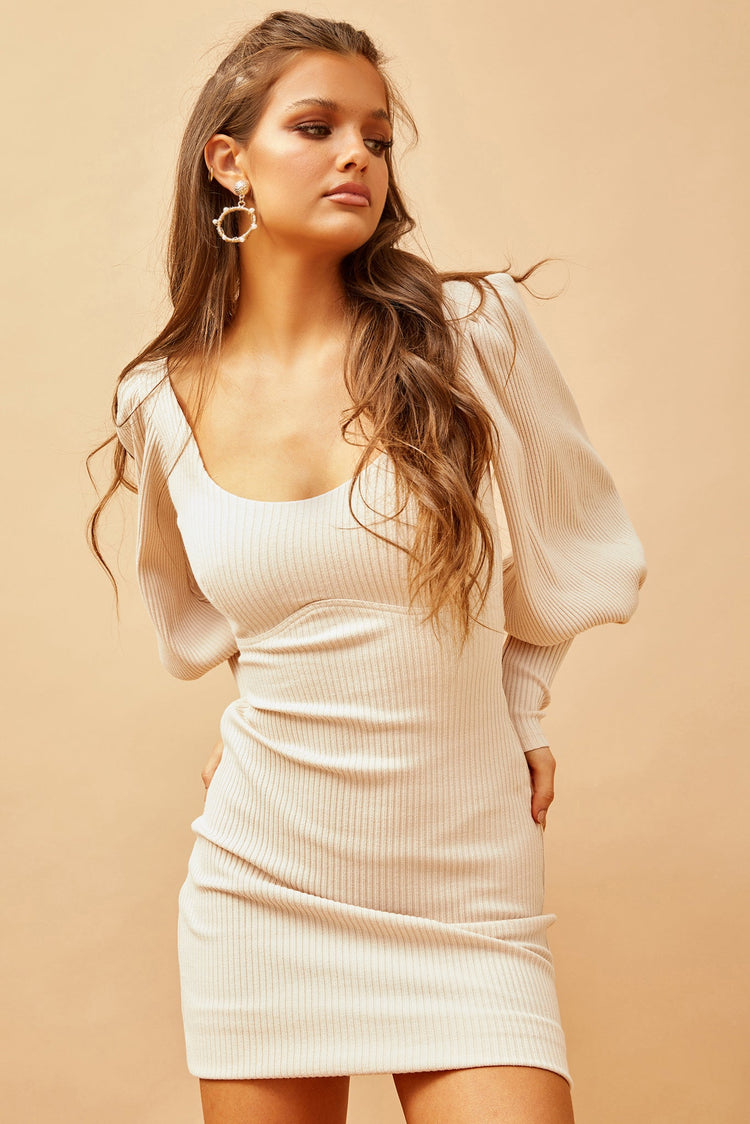 Kenny Mini Dress - Beige DRESSES Sage and Paije