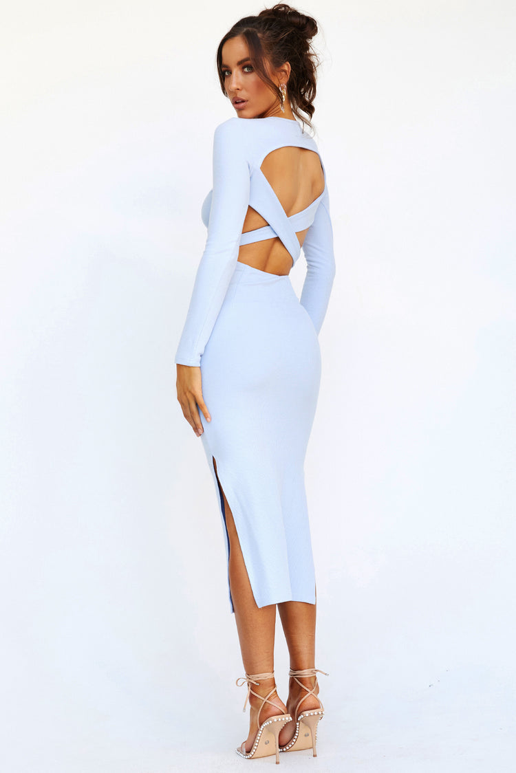 Blessed Midi Dress - Steel Blue | Sage and Paige AUS.