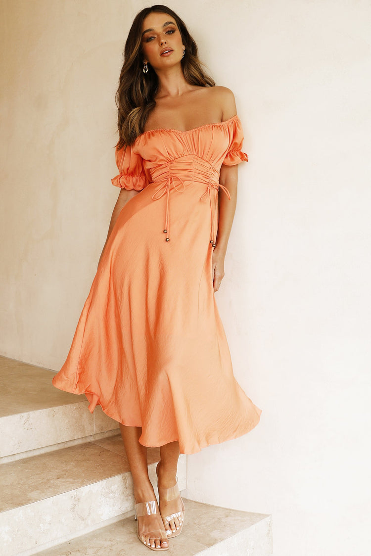 Mariner Midi Dress - Peach DRESSES Sage and Paije