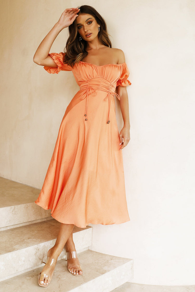 Mariner Midi Dress - Peach DRESSES Sage and Paije