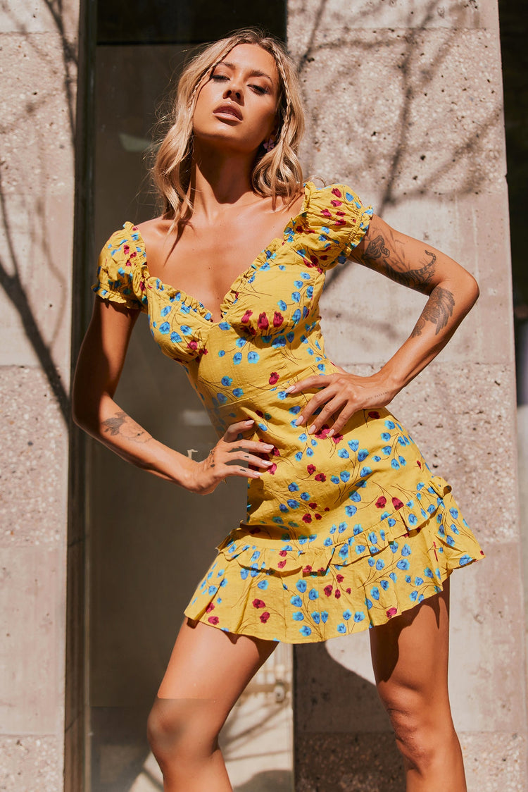 Coastline Dreaming Mini Dress - Yellow DRESSES Sage and Paije