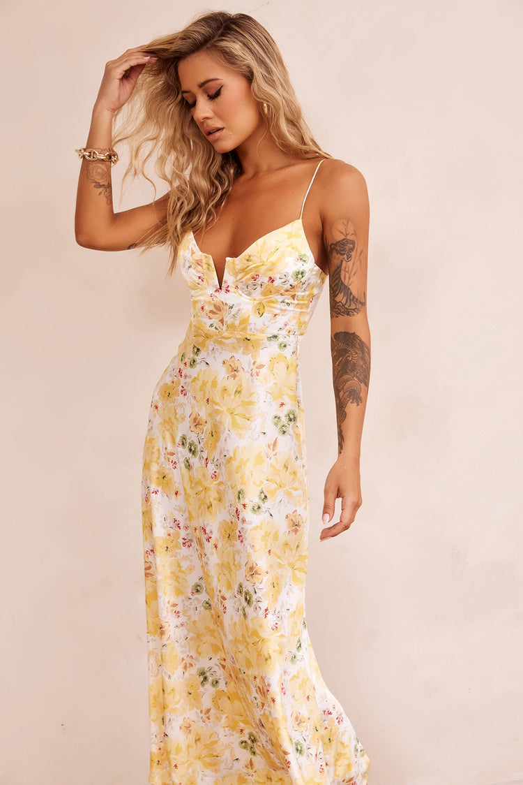 Vintage Summer Midi Dress - Yellow DRESSES Sage and Paije
