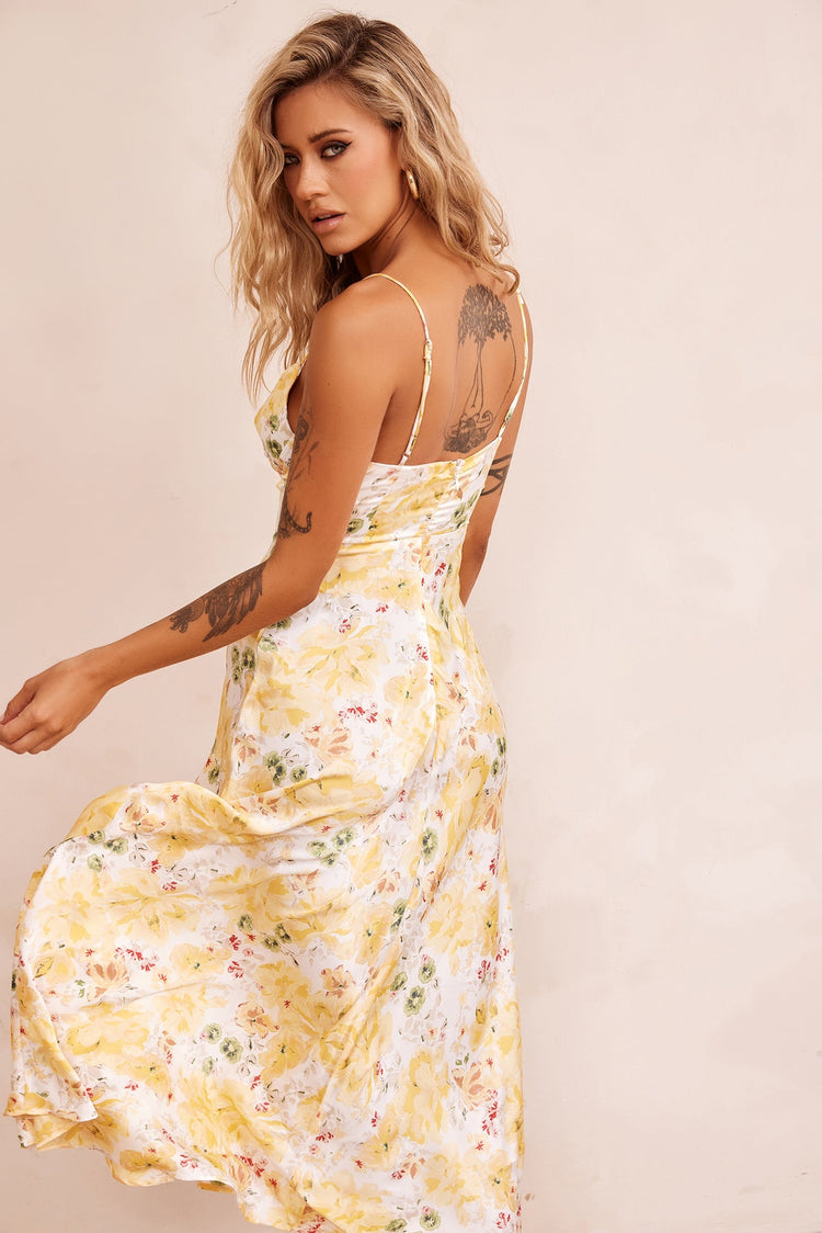 Vintage Summer Midi Dress - Yellow DRESSES Sage and Paije