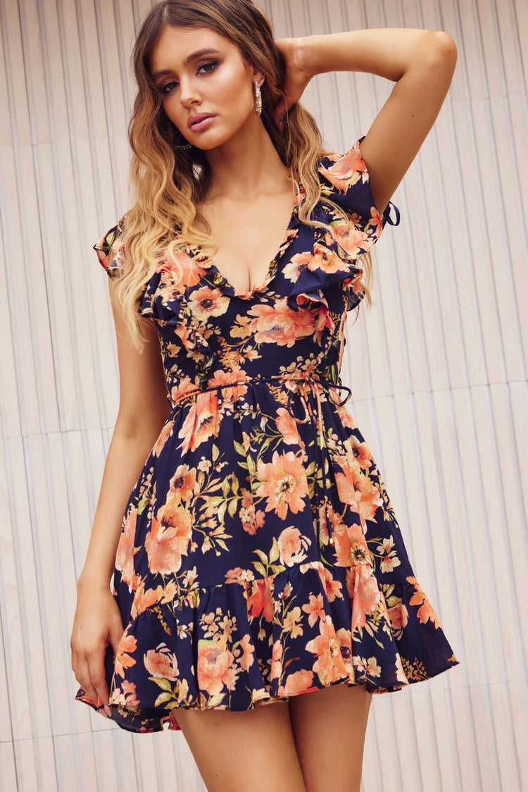 Lucile Mini Dress - Navy DRESSES Sage and Paije