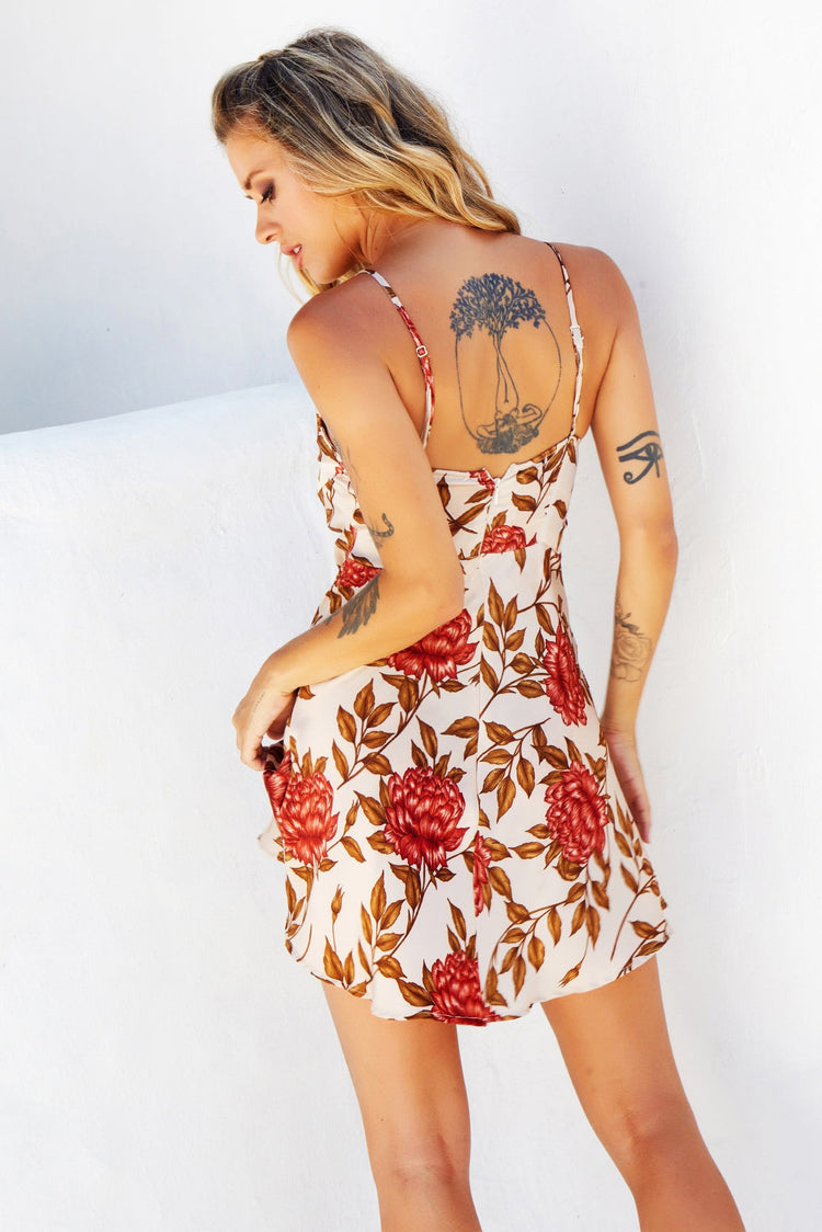 Charlotte Satin Mini Dress - Beige DRESSES Sage and Paije