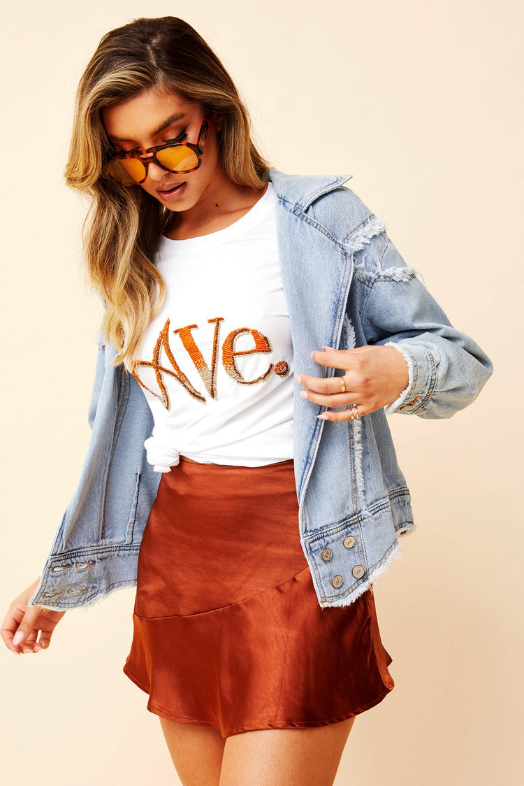 Reclaim Your Power Denim Jacket - Washed Blue DENIM Sage and Paije