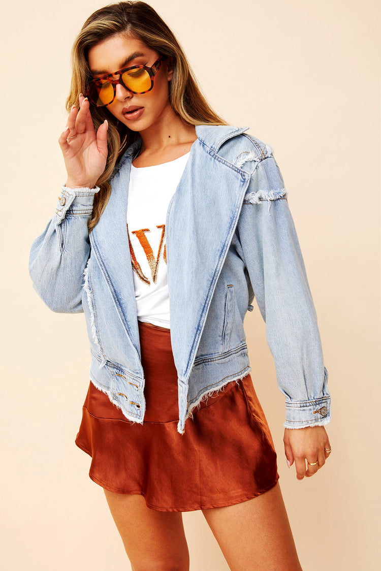 Reclaim Your Power Denim Jacket - Washed Blue DENIM Sage and Paije