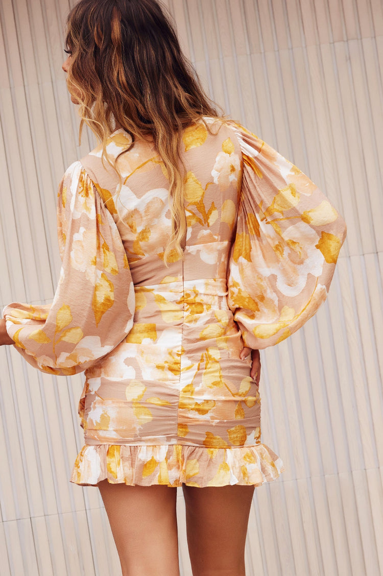 Rising Sun Mini Dress - Yellow Print DRESSES Sage and Paije