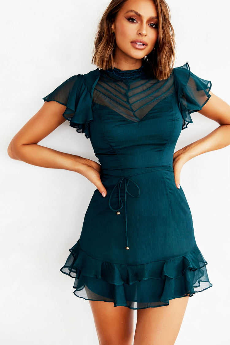 Leila Mini Dress - Forest Green DRESSES Sage and Paije