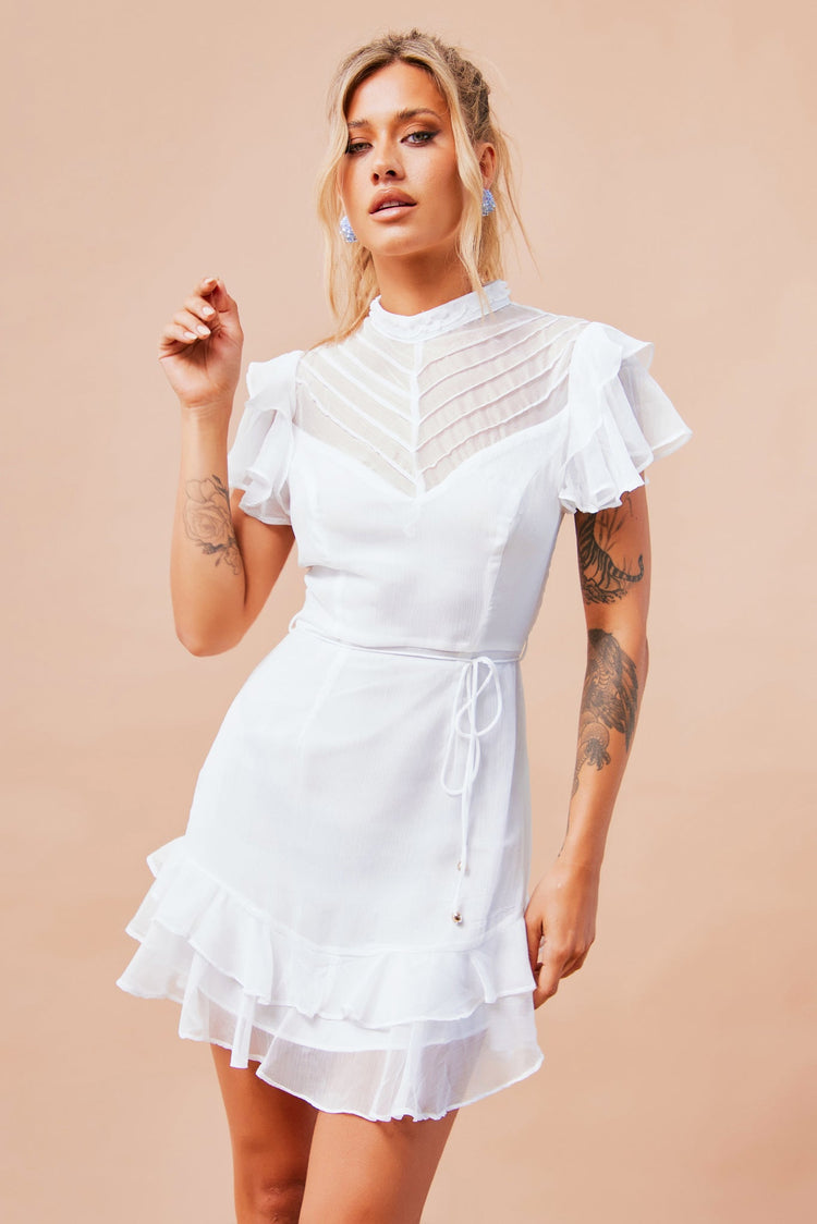 Leila Mini Dress - White DRESSES Sage and Paije
