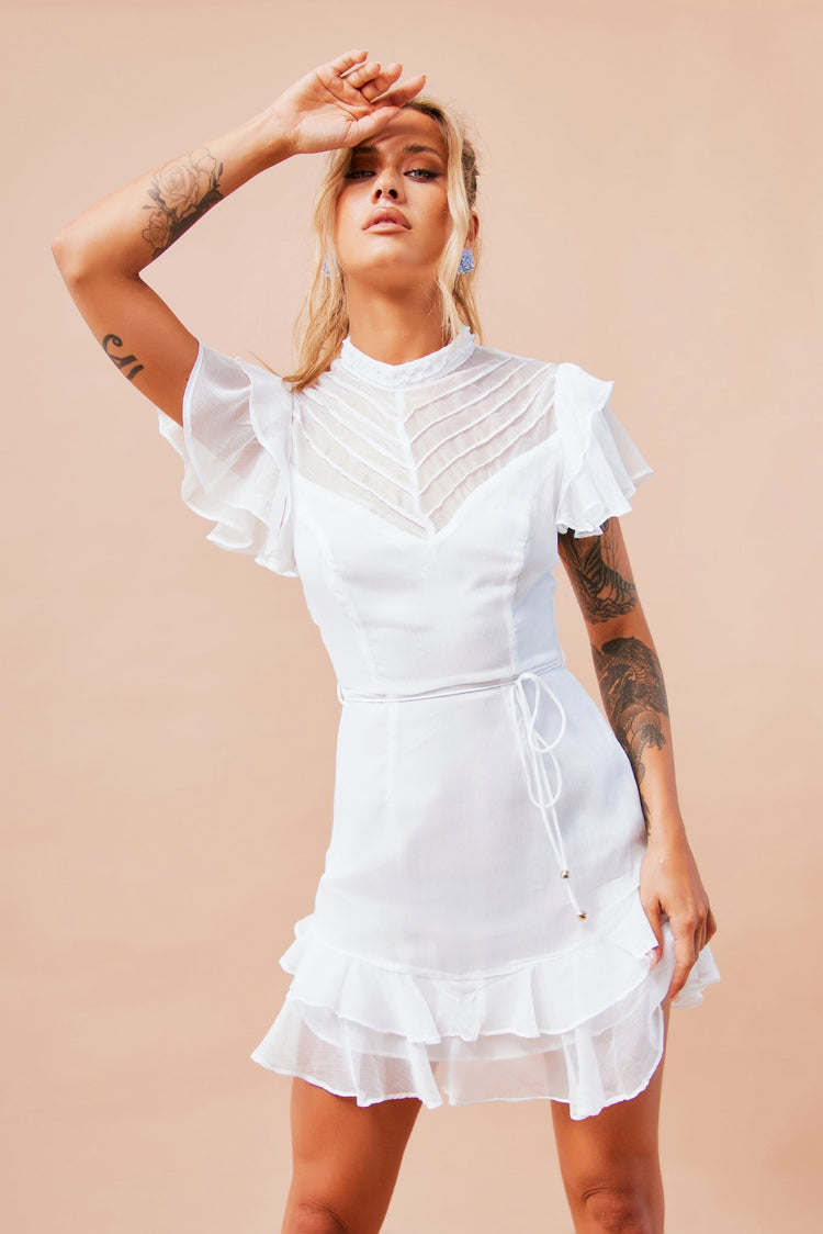 Leila Mini Dress - White DRESSES Sage and Paije