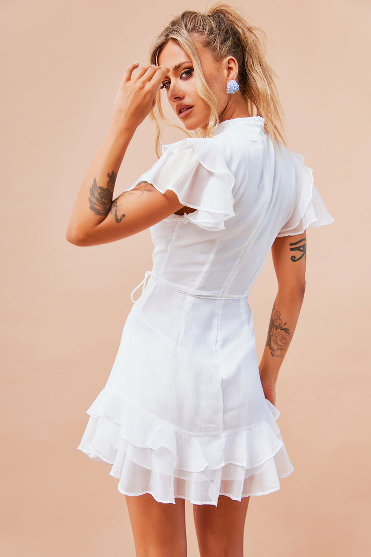 Leila Mini Dress - White DRESSES Sage and Paije