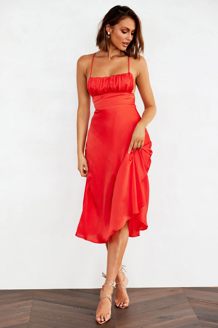 Day To Night Midi Dress - Tangerine DRESSES Sage and Paije
