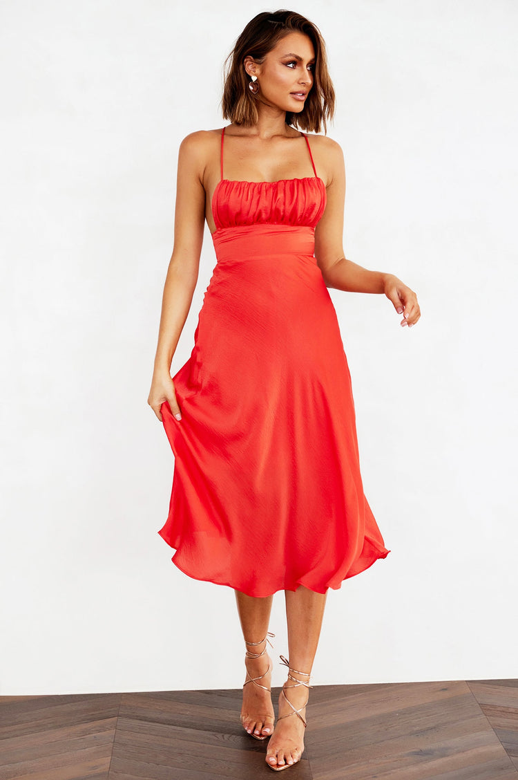 Day To Night Midi Dress - Tangerine DRESSES Sage and Paije