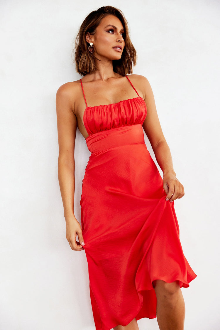 Day To Night Midi Dress - Tangerine DRESSES Sage and Paije