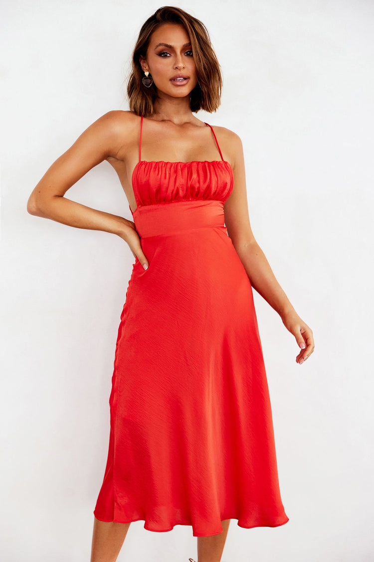Day To Night Midi Dress - Tangerine DRESSES Sage and Paije