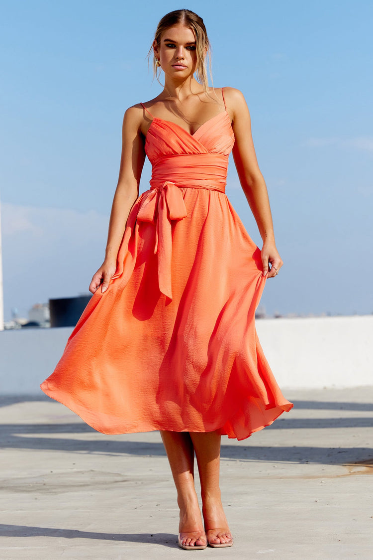 Switch Up Midi Dress - Tangerine DRESSES Sage and Paije