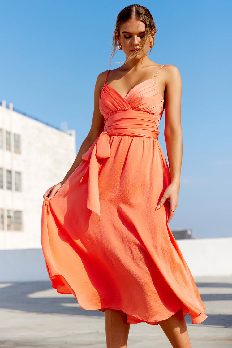 Switch Up Midi Dress - Tangerine DRESSES Sage and Paije